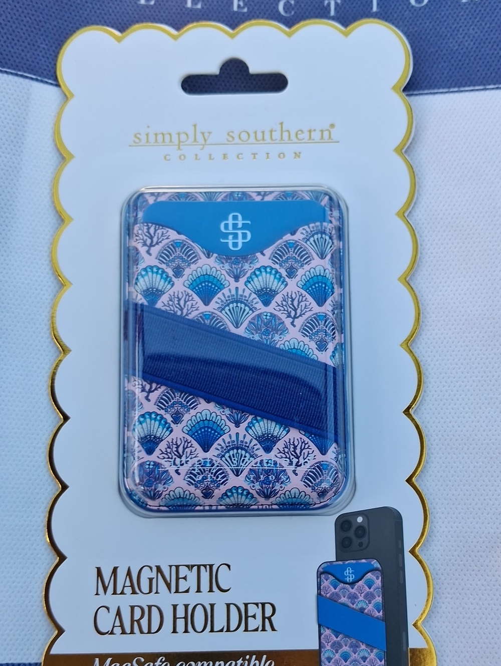 Simply Southern Blue and Pink Pattern Magnetic Card Holder